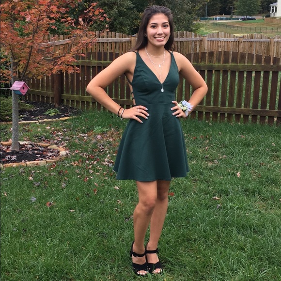 forest green hoco dress